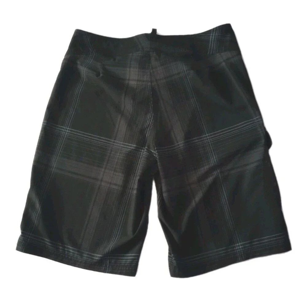 Mossimo Supply Co Black Plaid Swim Trunks Board Shorts sz 30 Mens Swimwear